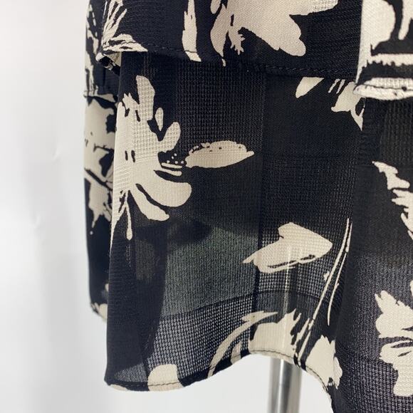Allison Joy Women's Sleeveless Black & White Floral Halter Top Blouse Size XL - Picture 5 of 14